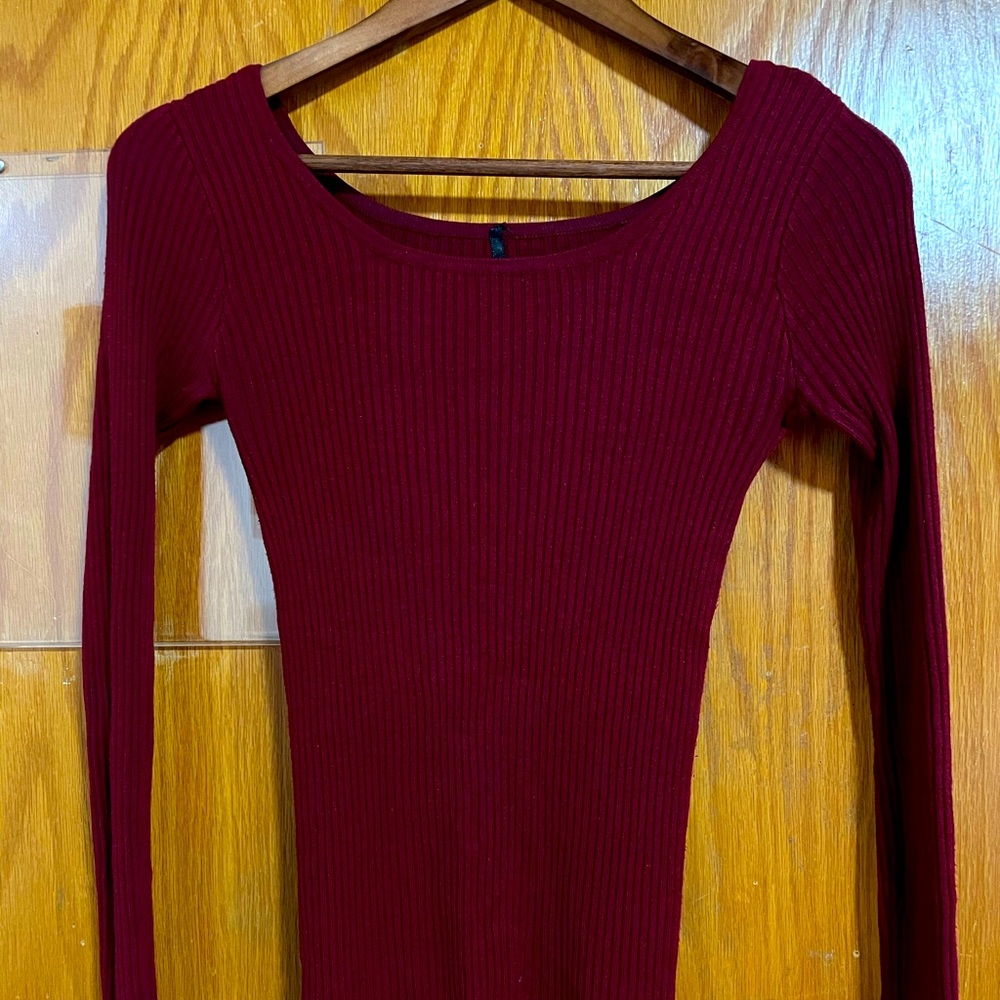 Red knitted sweater